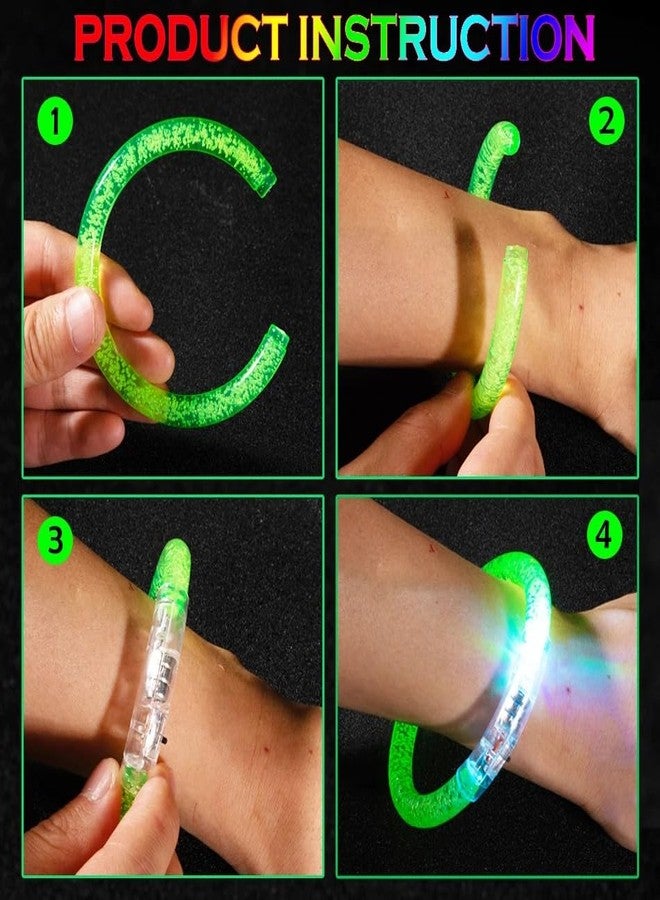 SSKR Pack of 2 Piece Glow in the Dark Flashing Light Up LED Bracelet Set for Party Favors, Gifts for Kids, Adults, Glow Accessories, Birthday, Carnival, Rave Concert Decorations | Multicolor - Image 4